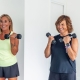 two-mature-sporty-women-smiling-while-doing-bicep-curls-with-weights-ways-to-stick-to-fitness-routine-for-mental-health